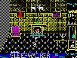 Sleepwalker (ZX Spectrum) screenshot: Fireplace