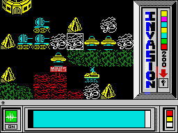 Invasion (ZX Spectrum) screenshot: Support required.