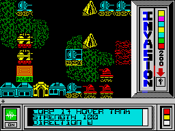 Invasion (ZX Spectrum) screenshot: Send tank to the enemy