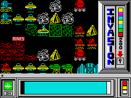 Invasion (ZX Spectrum) screenshot: Tanks & explosives