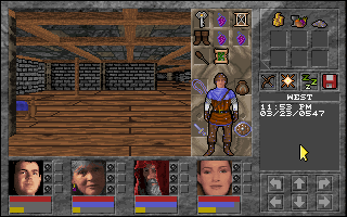 Yendorian Tales: The Tyrants of Thaine (DOS) screenshot: The hourglass item, once in your possession, allows to check the time of day, and also the current date whenever you need.