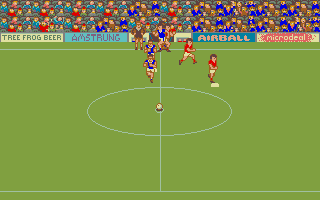International Soccer (Atari ST) screenshot: Teams entering the pitch