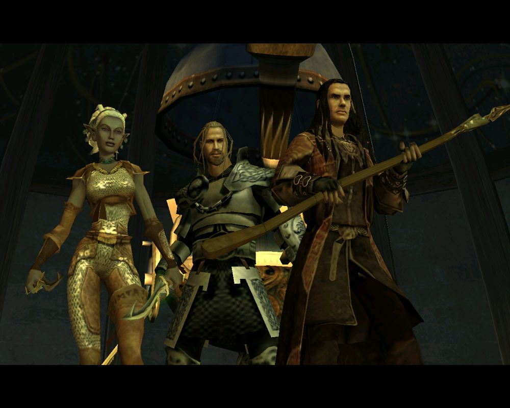 Forgotten Realms: Demon Stone (Windows) screenshot: Our heroes posing