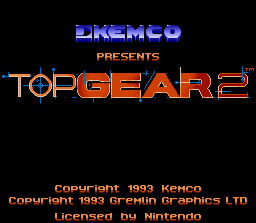 Top Gear 2 (SNES) screenshot: Title screen