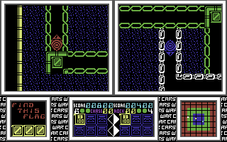 War Cars Construction Set (Commodore 64) screenshot: How to get to that flag?
