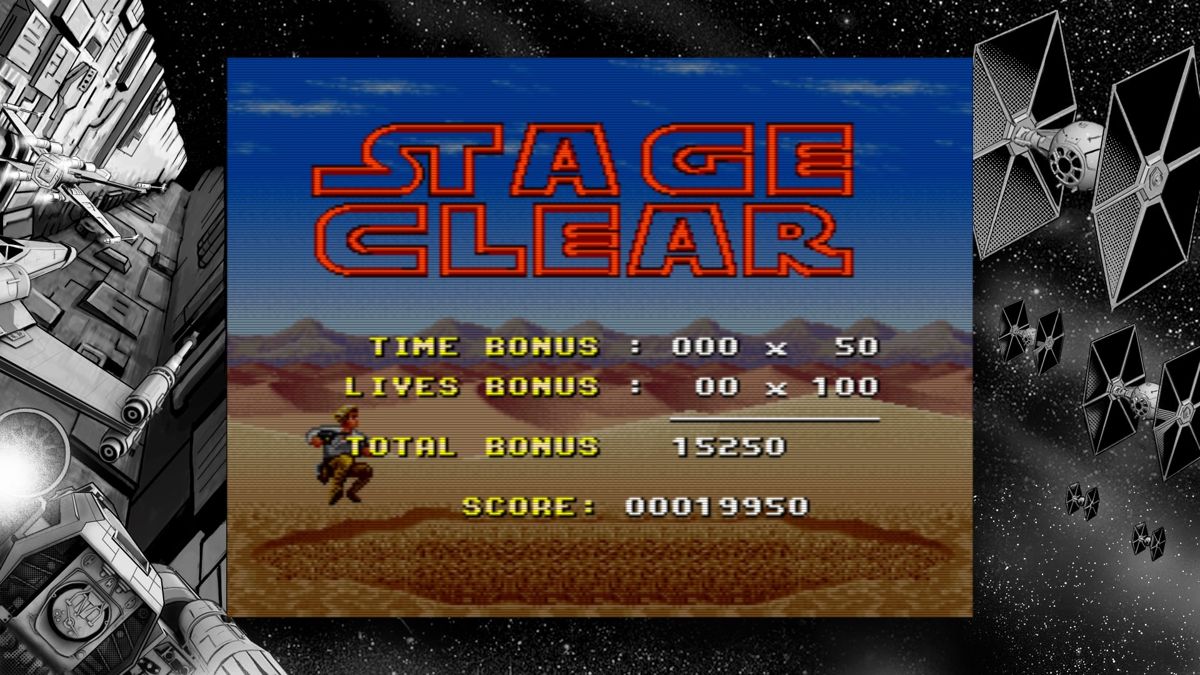 Super Star Wars (PlayStation 4) screenshot: Total score after clearing the stage