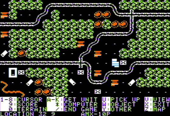 Overrun! (Apple II) screenshot: Command Mode
