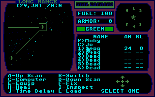 Star Command (Atari ST) screenshot: Heading to mission destination