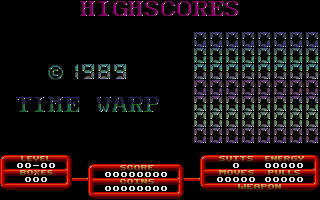 Oxxonian (Atari ST) screenshot: Highscore table