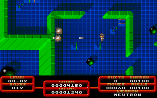 Oxxonian (Atari ST) screenshot: Shooting enemies