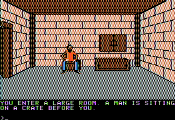 Dark Lord (Apple II) screenshot: Discussion With an Old Man