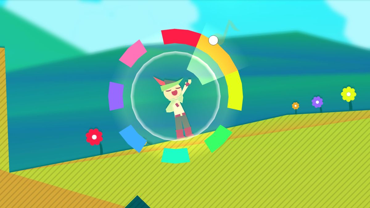 Wandersong (Windows) screenshot: Practising the singing with the radial colour menu.