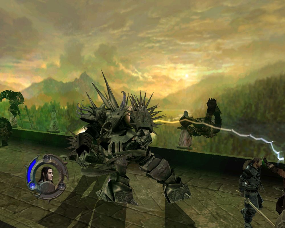 Forgotten Realms: Demon Stone (Windows) screenshot: You can take control of a guardian construct via magic for added ass-kicking power