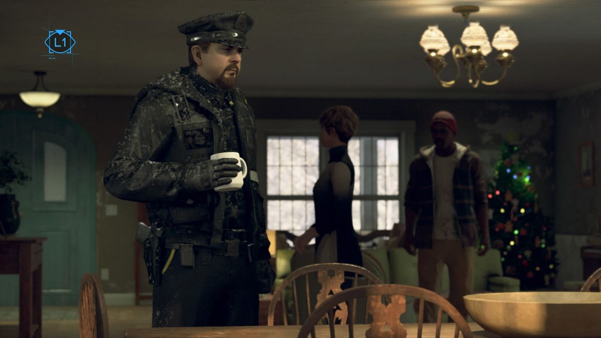Detroit: Become Human (PlayStation 4) screenshot: Making sure the cop doesn't get suspicious