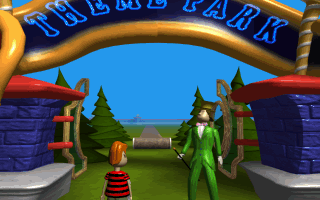 Theme Park (DOS) screenshot: Intro sequence