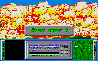 Skyblaster (Atari ST) screenshot: With such an explosion I accept the game over.