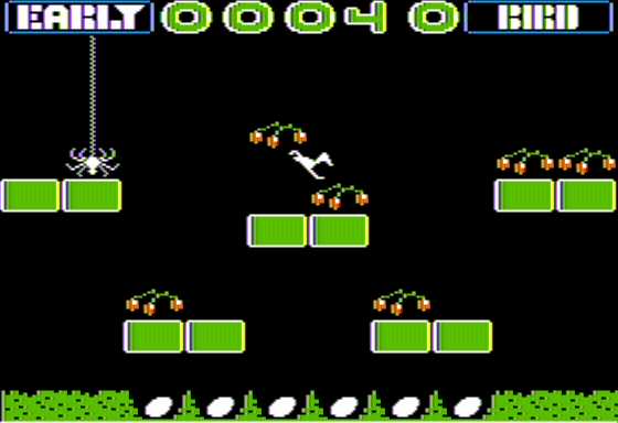 Early Bird (Apple II) screenshot: Killed by a Falling Cherry