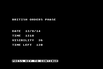 Battle Cruiser (Atari 8-bit) screenshot: Battle Preparation