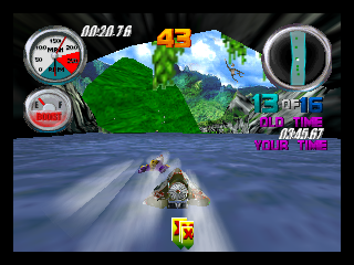 Hydro Thunder (Nintendo 64) screenshot: Get out!