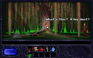 Fables & Fiends: The Legend of Kyrandia - Book One (DOS) screenshot: Before - Dang this is one ugly willow tree.