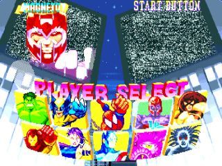 Marvel Super Heroes (PlayStation) screenshot: Select hero