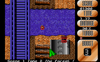 Nitro Boost Challenge (Atari ST) screenshot: Maybe I should help him? It seems he is in trouble