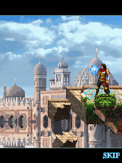 Prince of Persia: The Forgotten Sands (J2ME) screenshot: Using the orb to restore a bridge