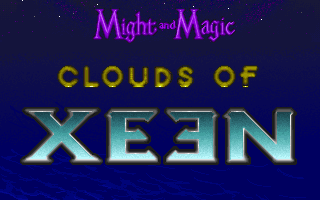 Might and Magic: Clouds of Xeen (DOS) screenshot: Title screen.