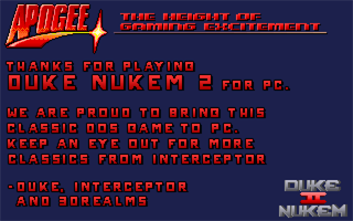 Duke Nukem II (Windows) screenshot: Intro screen