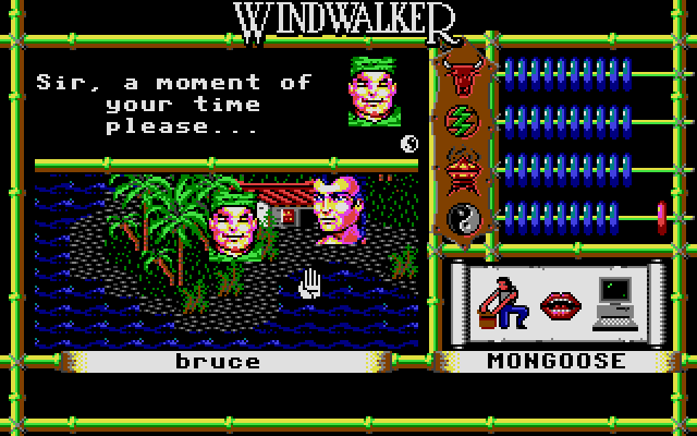 Windwalker (Atari ST) screenshot: The blind man sells information