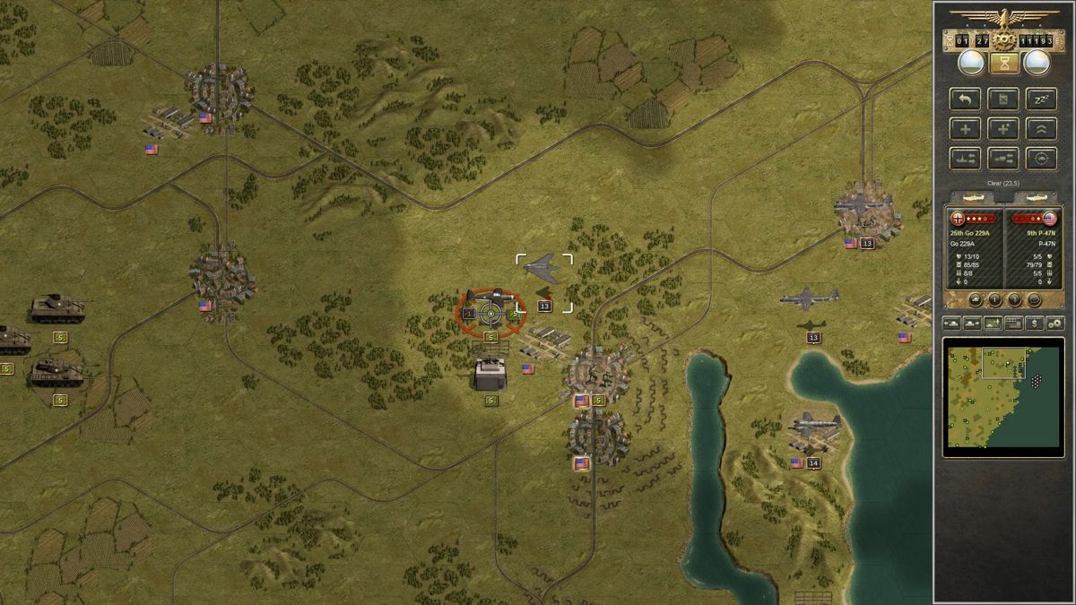 Panzer Corps: Wehrmacht (Windows) screenshot: Us fighters are no match for new German jet fighters