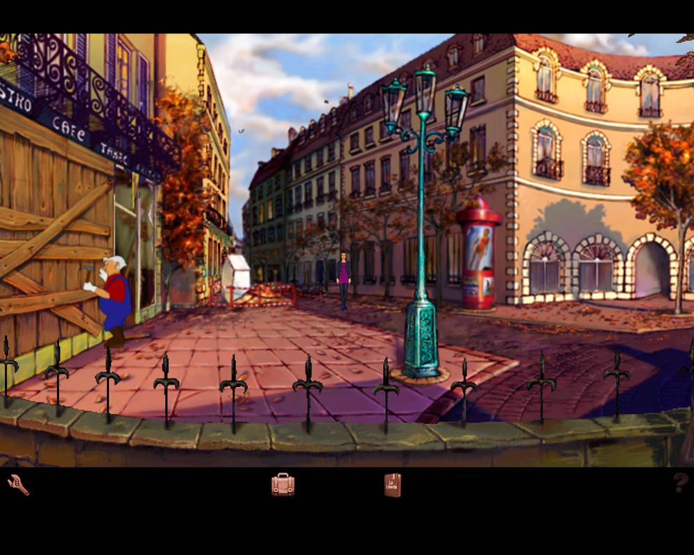 Broken Sword: Shadow of the Templars - The Director's Cut (Windows) screenshot: Nico visits the scene of the bombing...