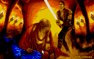 La Aventura Original (Atari ST) screenshot: Title screen with light sabre