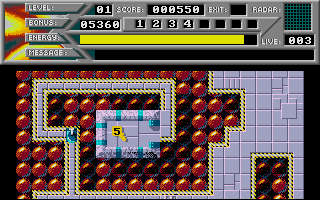Nightdawn (Atari ST) screenshot: The way to key no 5 let's you enjoy the nice parallax scrolling