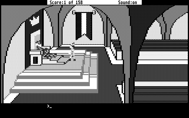 King's Quest (Atari ST) screenshot: The king (Monochrome)