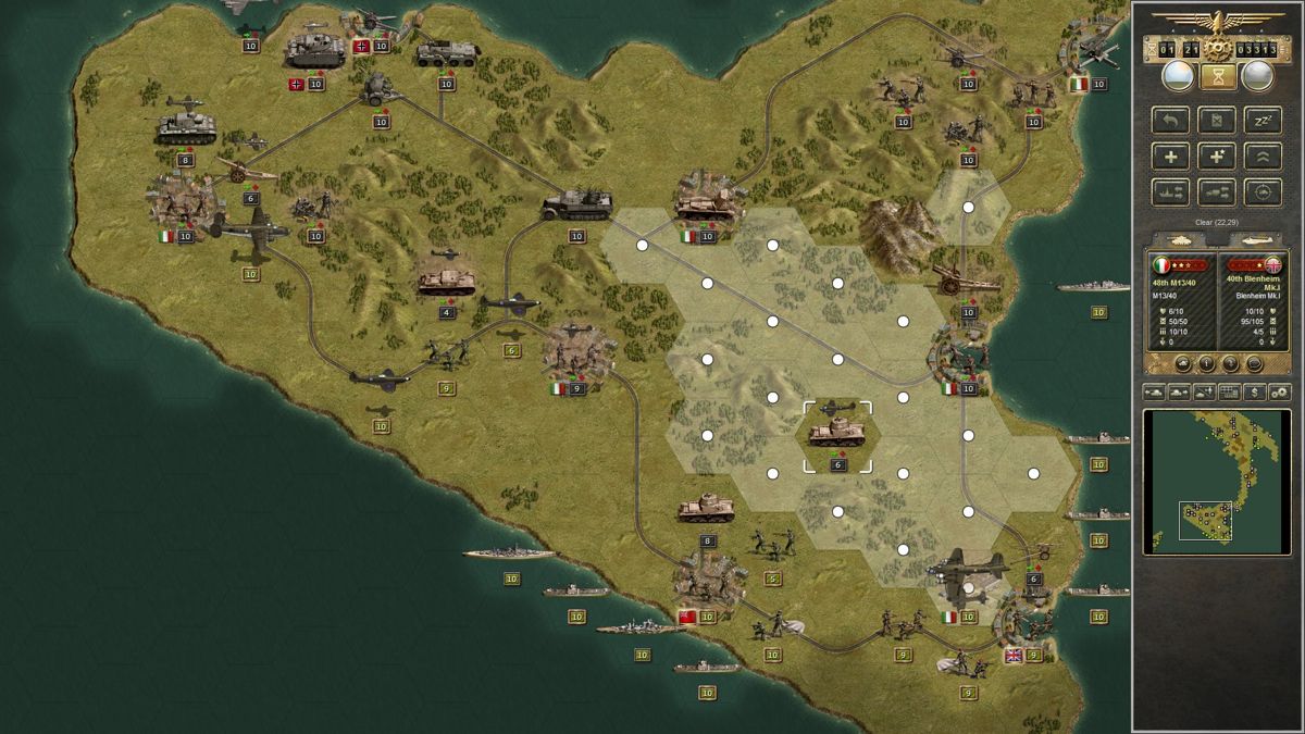 Panzer Corps: Wehrmacht (Windows) screenshot: Italian tanks and troops are good for... well, nothing