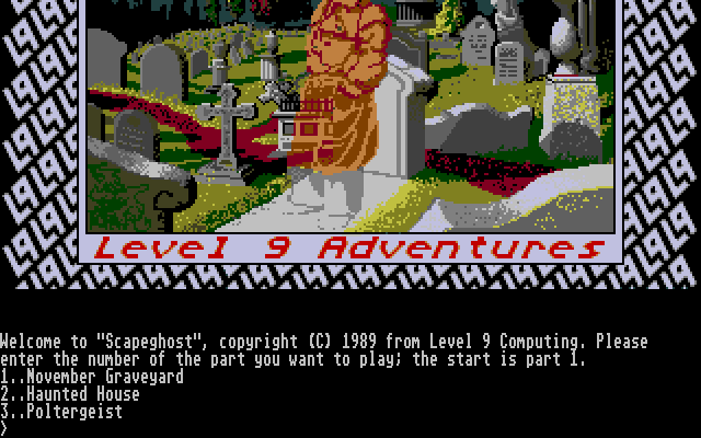 Scapeghost (Atari ST) screenshot: Choosing episode