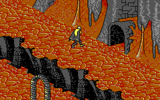 Heimdall (DOS) screenshot: In Cave (EGA)