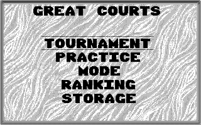 Pro Tennis Tour (Atari ST) screenshot: Menu (Monochrome)