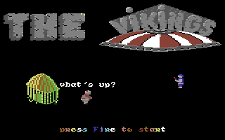 The Vikings (Commodore 64) screenshot: Title Screen.