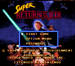 Super Star Wars: Return of the Jedi (SNES) screenshot: Title screen