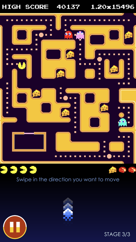 Screenshot of Pac-Man (iPhone, 2013) - MobyGames