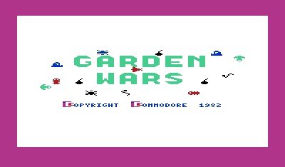 Garden Wars (VIC-20) screenshot: Title screen.