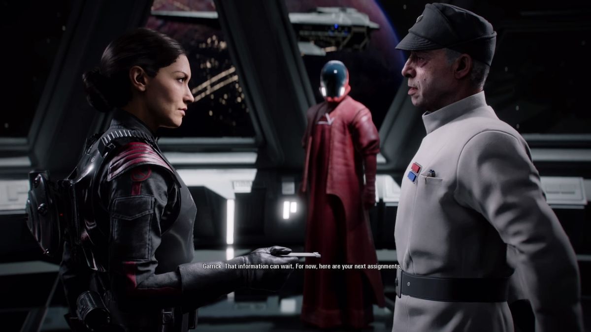 Star Wars: Battlefront II (PlayStation 4) screenshot: New orders given by the Emperor's messenger