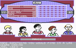 The All New Family Feud (Commodore 64) screenshot: Waiting for Joel's answer