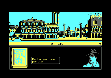 Murders in Venice (Amstrad CPC) screenshot: This version was only released in French