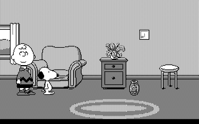 Snoopy: The Cool Computer Game (DOS) screenshot: Meet Charlie Brown (CGA)