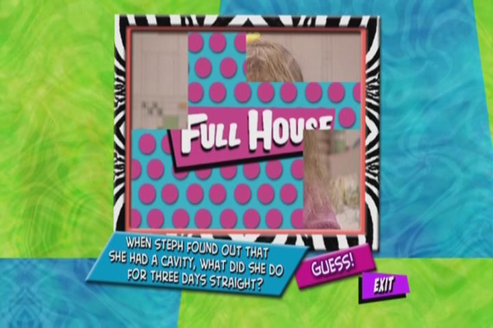 Full House: The Complete Second Season (DVD Player) screenshot: This is the second question. Again, parts of the picture are revealed before the player clicks the Guess button.