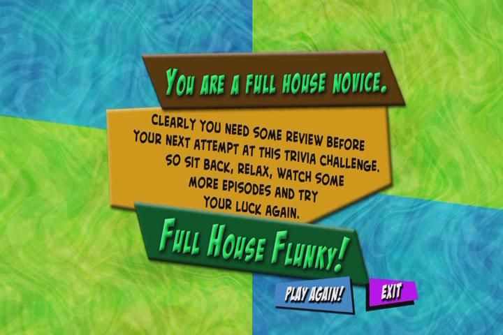 Full House: The Complete Second Season (DVD Player) screenshot: Well, I didn't do too well on this trivia challenge! But hey, I am a novice after all!