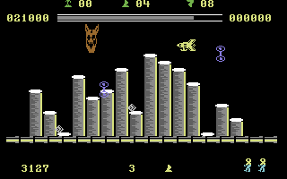 Escape from Doomworld (Commodore 64) screenshot: Pick up the bombs